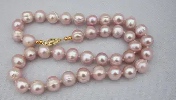17,5 cm 10-11 mm AAA +++Ogrlice od ružičaste ljubičaste biser južnog mora 925 srebra