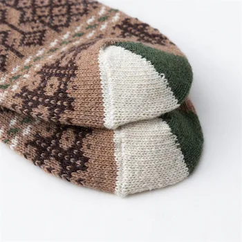 5 Parova Nova moda Harajuku smiješno slatka kawai Уитнер Debele tople vunene ženske čarape Berba Božićne Čarape Šarene čarape