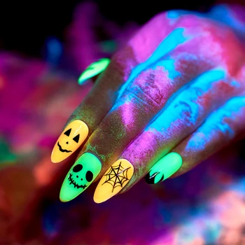Fluorescentni Prah za nokte Neonski Люминофор Šarene Pigment za nokte sa šljokicama Dugo 3D Sjaj Osvijetljena Prašina Ukras