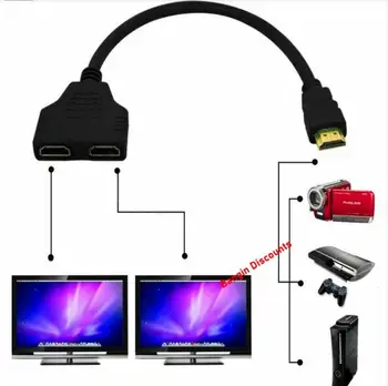 HDMI je Kompatibilan Kabel-razdjelnik HD 1080P Adapter Видеомикшера 1 Ulaz 2 Izlaz Port Hub Za X-box PS3/4 DVD-a HDTV PC Laptop TV