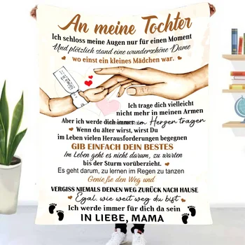 Pismo Deka Moje Kćeri Na Njemačkom Jeziku S 3D Ispis Toplo Udoban Za Krevet Kauč na Kućni Tekstil Poklon Za Rođendan Novi