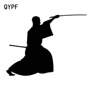 QYPF 14 cm*10,8 cm Kreativne Modne Japanski Samuraj Vinil Naljepnice za sportske Automobile S2-0176