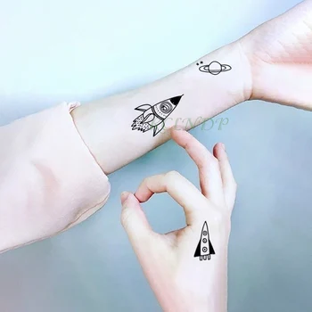 Vodootporne Privremena Tetovaža Naljepnica Raketa Ruka Planet Flash Tetovaža Lažne Tetovaže su Tetovaže Na Tijelu za Tetoviranje Zglob Noge Za muškarce žene