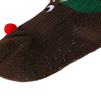 Čarape za spol Ženski šape Zimske tople нескользящие držanje pleteni debeli plišani Kućni silikon debele čarape Jelenji papuče i Čarape Dizajner